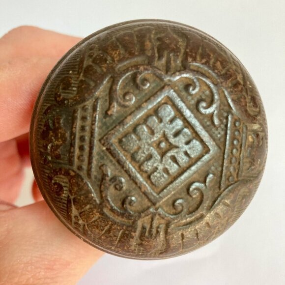 Antique Bronze Brass Victorian Door Knob Eastlake Original Vintage Door Knob - Picture 5 of 6